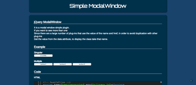 Modal Window Plugin